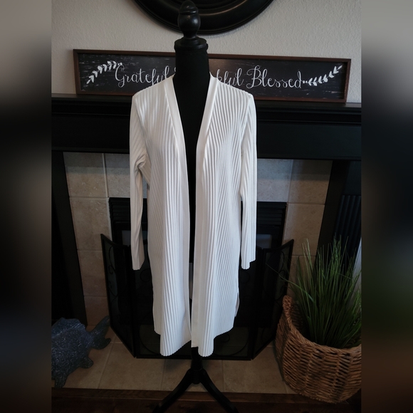 Marc New York Sweaters - Marc New York White Ribbed Cardiganc